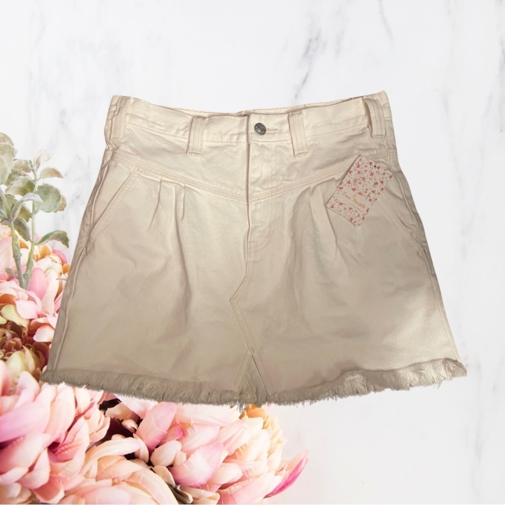 NWT Cream Denim Free People Skirt Sz 26 - Picture 2 of 12